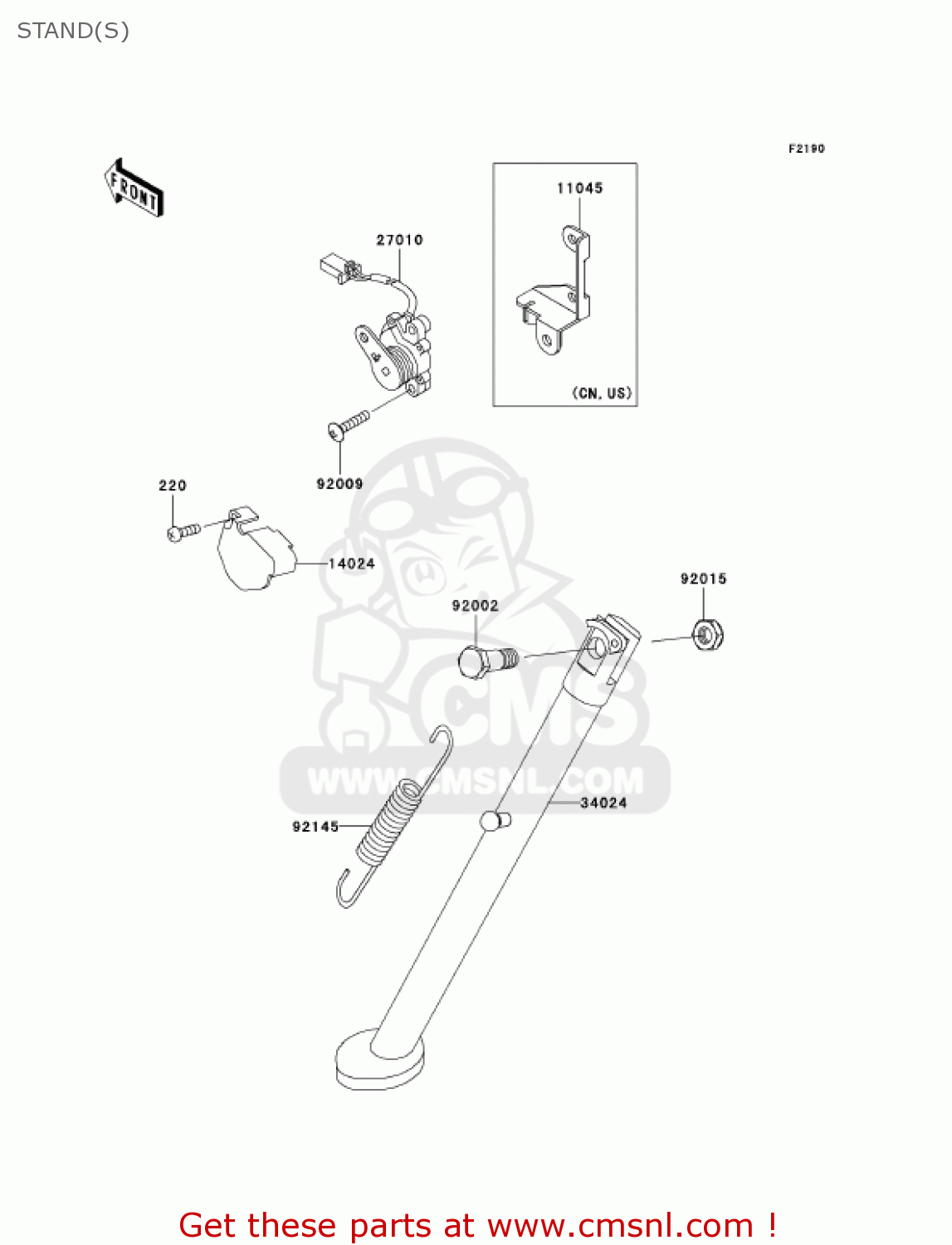 STAND(S) KL650A6F KLR650 2006 USA CALIFORNIA CANADA