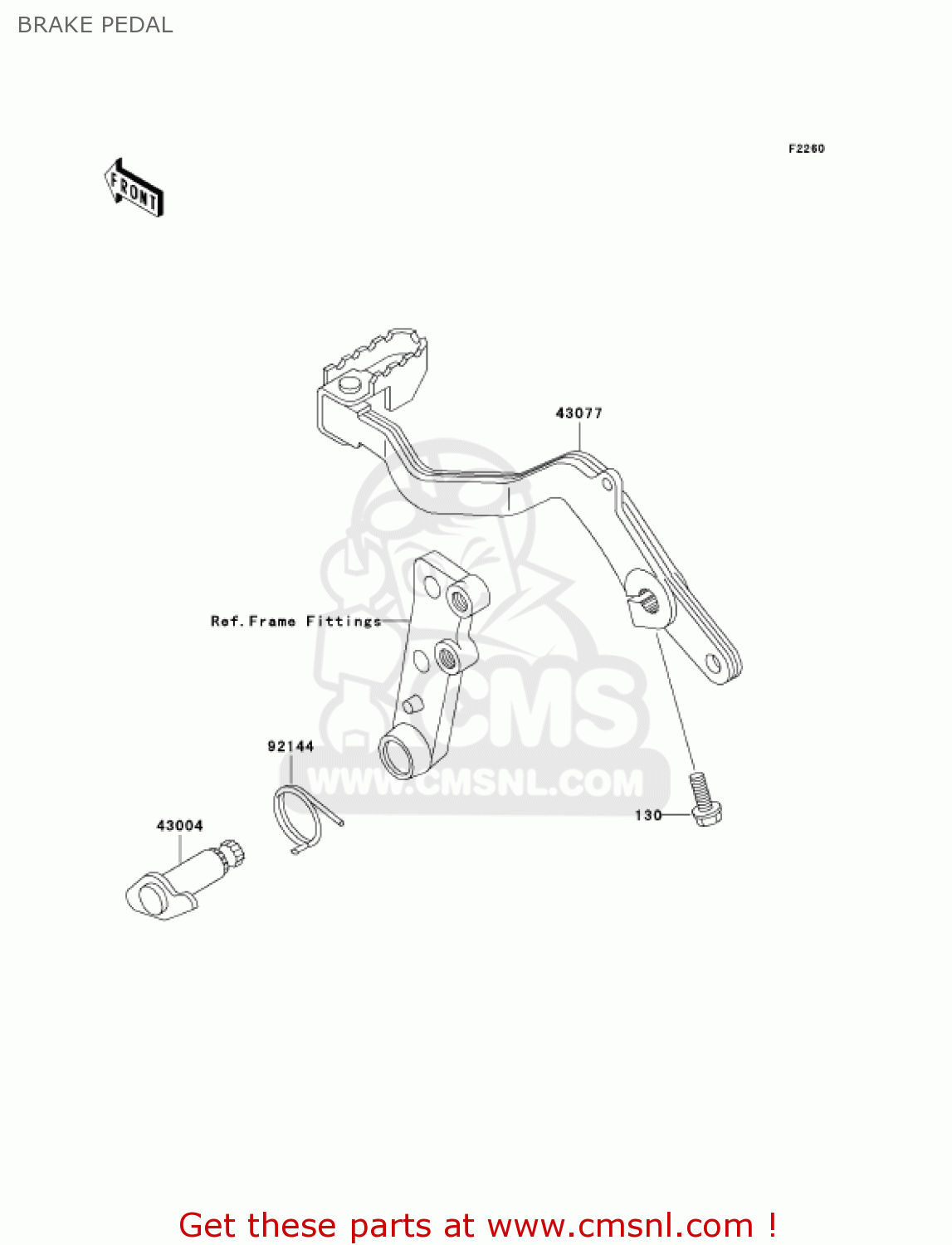 BRAKE PEDAL KL650A6F KLR650 2006 USA CALIFORNIA CANADA