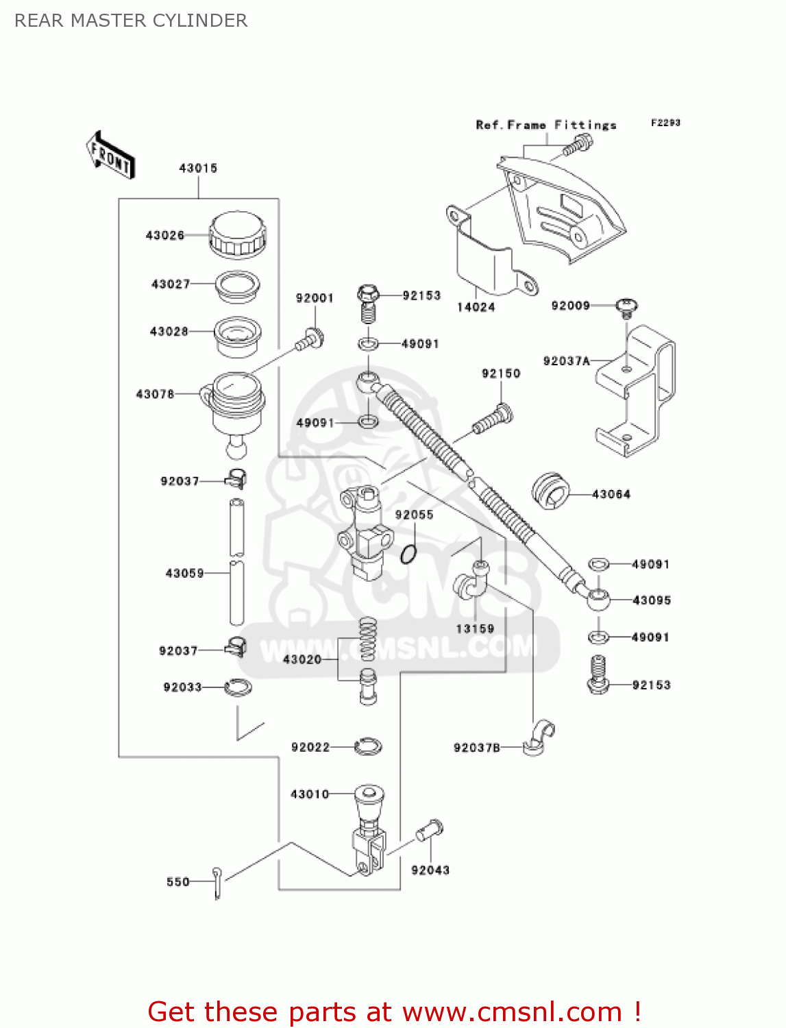 REAR MASTER CYLINDER KL650A6F KLR650 2006 USA CALIFORNIA CANADA