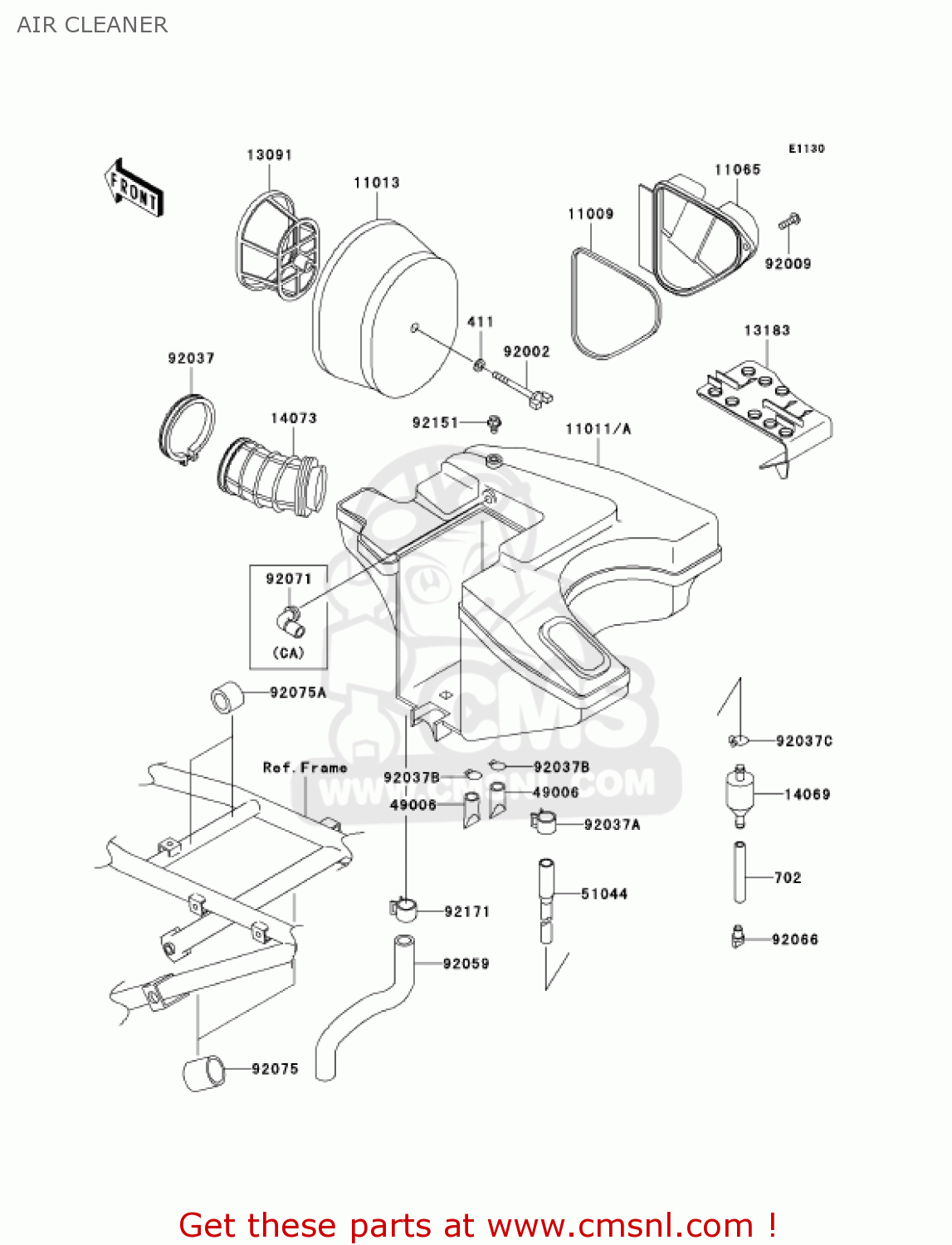 AIR CLEANER KL650A6F KLR650 2006 USA CALIFORNIA CANADA