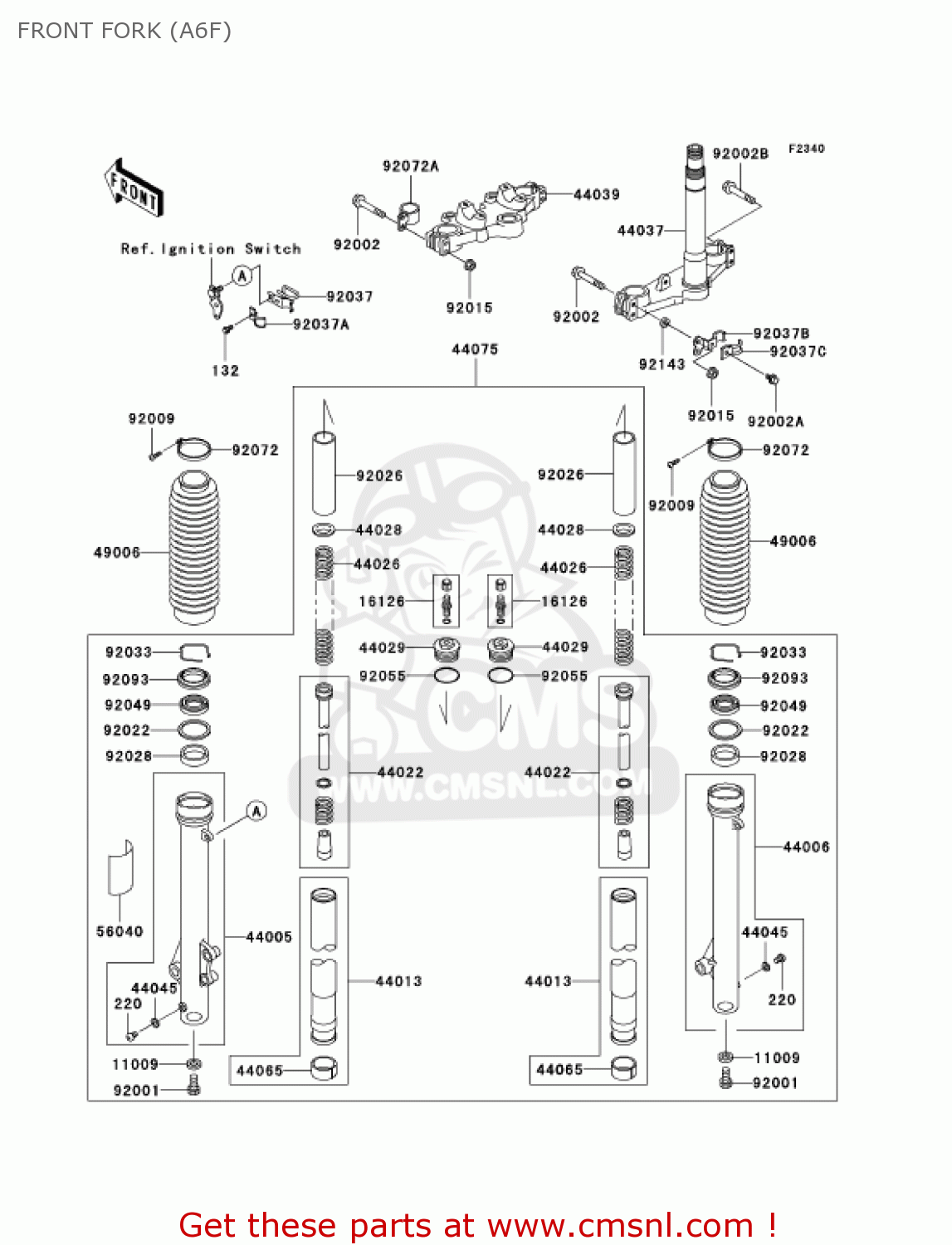 FRONT FORK (A6F) KL650A6F KLR650 2006 USA CALIFORNIA CANADA