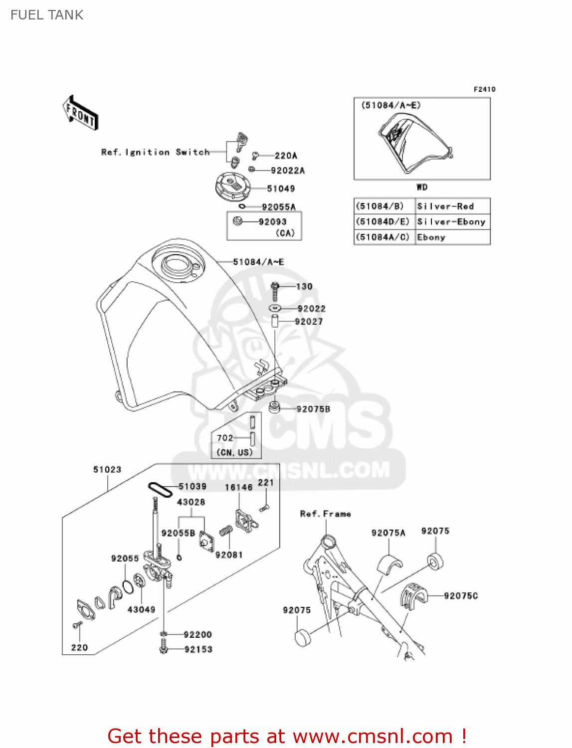 FUEL TANK KL650A6F KLR650 2006 USA CALIFORNIA CANADA