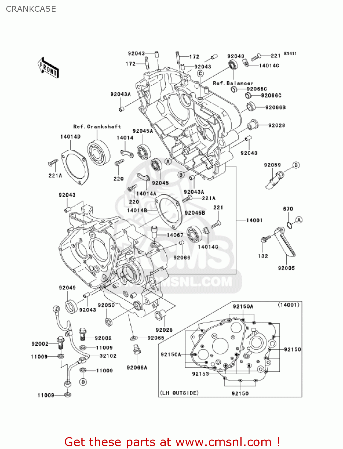 CRANKCASE KL650A6F KLR650 2006 USA CALIFORNIA CANADA