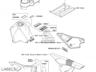 LABELS - KL650A6F KLR650 2006 USA CALIFORNIA CANADA