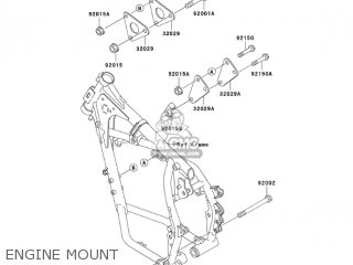 ENGINE MOUNT - KL650A6F KLR650 2006 USA CALIFORNIA CANADA