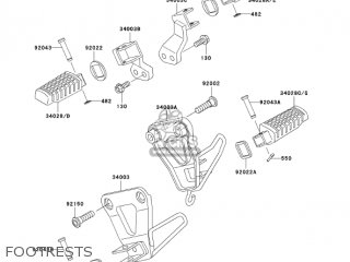 FOOTRESTS - KL650A6F KLR650 2006 USA CALIFORNIA CANADA