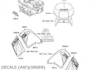 DECALS (A6F)(GREEN) - KL650A6F KLR650 2006 USA CALIFORNIA CANADA