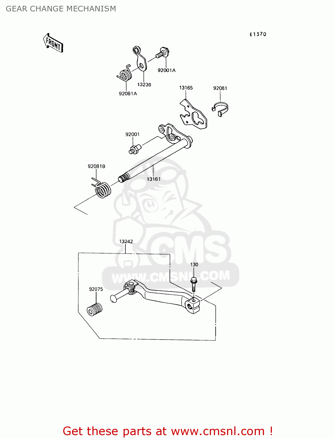 GEAR CHANGE MECHANISM KL650A7 KLR650 1993 USA CALIFORNIA CANADA