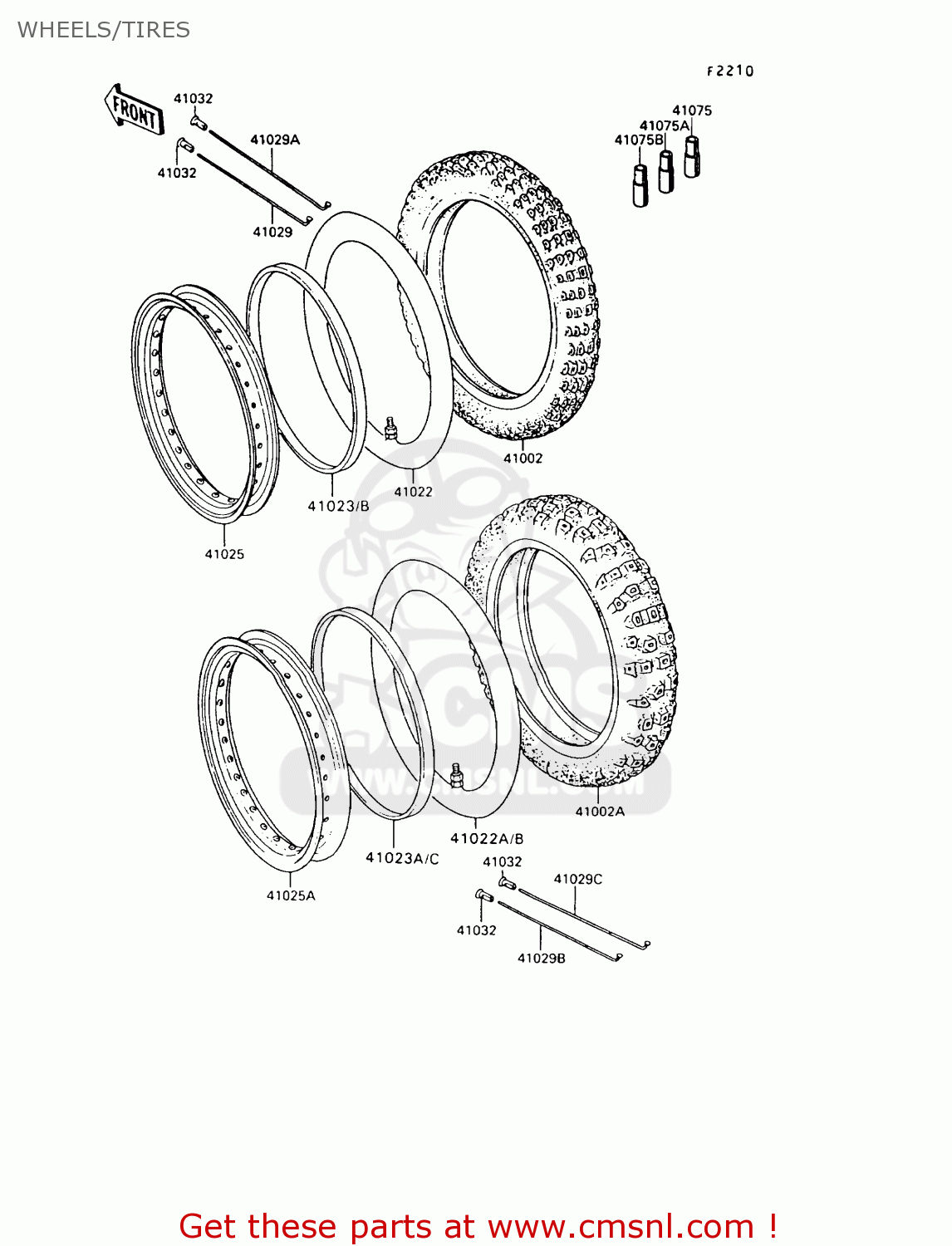 WHEELS/TIRES KL650A7 KLR650 1993 USA CALIFORNIA CANADA