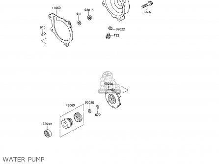 WATER PUMP - KL650A7 KLR650 1993 USA CALIFORNIA CANADA