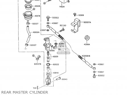 REAR MASTER CYLINDER - KL650A7 KLR650 1993 USA CALIFORNIA CANADA