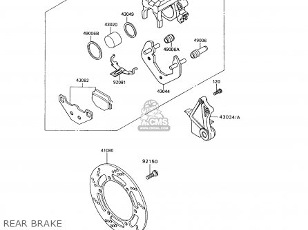 REAR BRAKE - KL650A7 KLR650 1993 USA CALIFORNIA CANADA