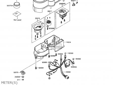 METER(S) - KL650A7 KLR650 1993 USA CALIFORNIA CANADA