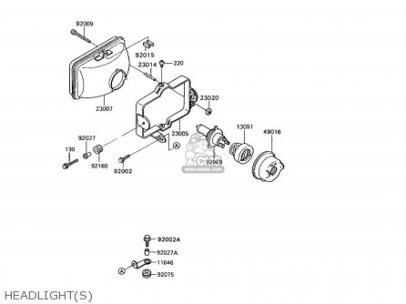 HEADLIGHT(S) - KL650A7 KLR650 1993 USA CALIFORNIA CANADA