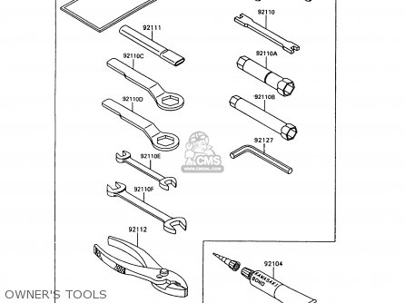 OWNER'S TOOLS - KL650A7 KLR650 1993 USA CALIFORNIA CANADA