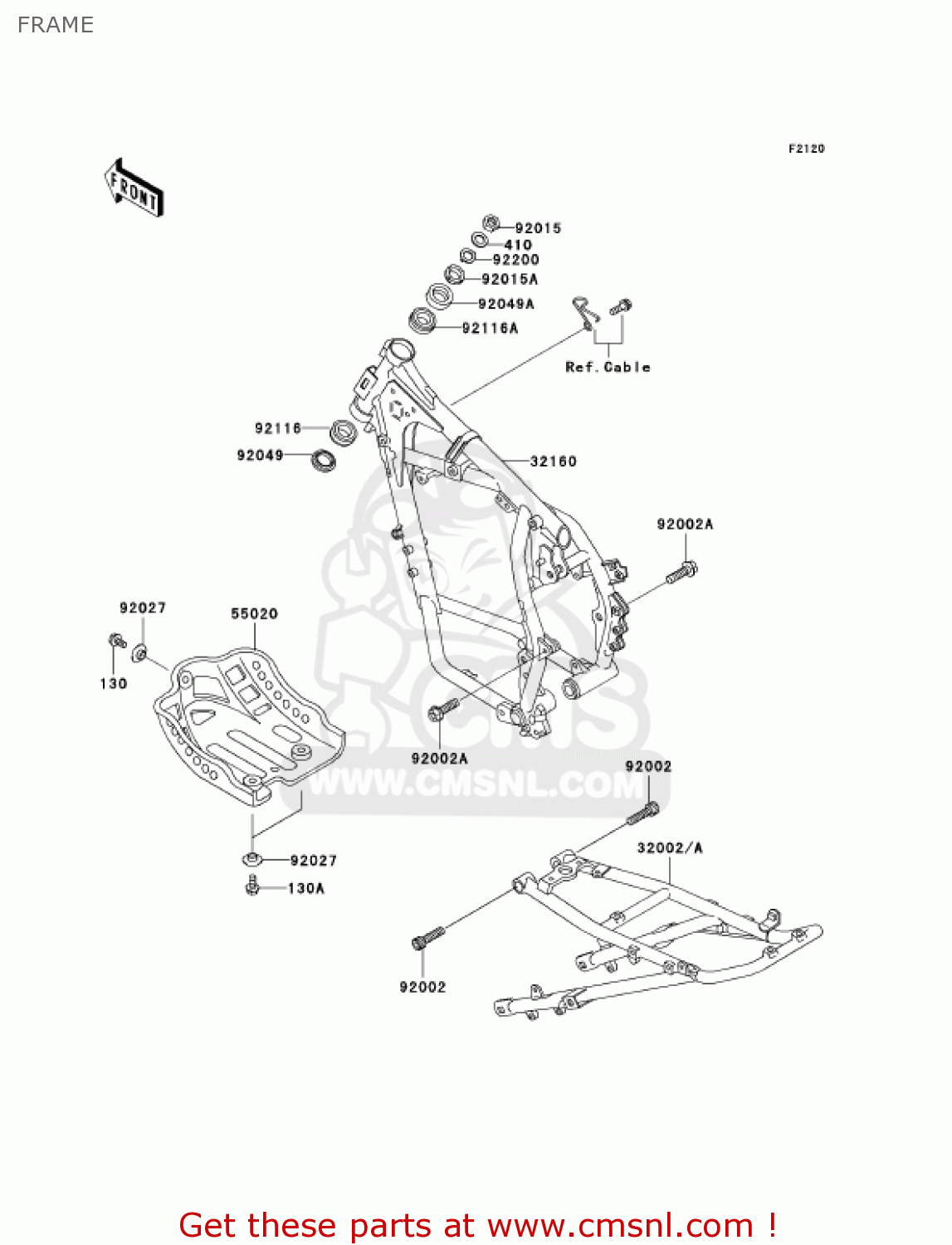 FRAME KL650A7F KLR650 2007 USA CALIFORNIA CANADA