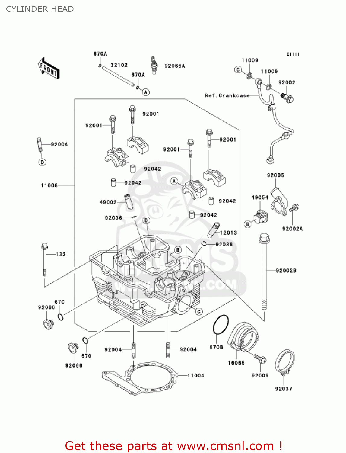 CYLINDER HEAD KL650A7F KLR650 2007 USA CALIFORNIA CANADA