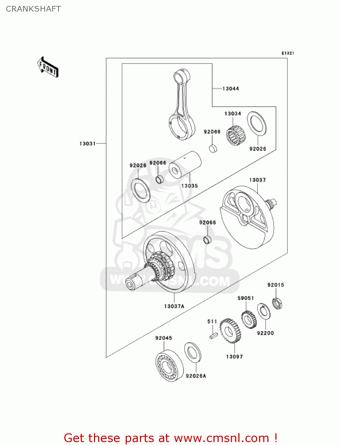 CRANKSHAFT KL650A7F KLR650 2007 USA CALIFORNIA CANADA