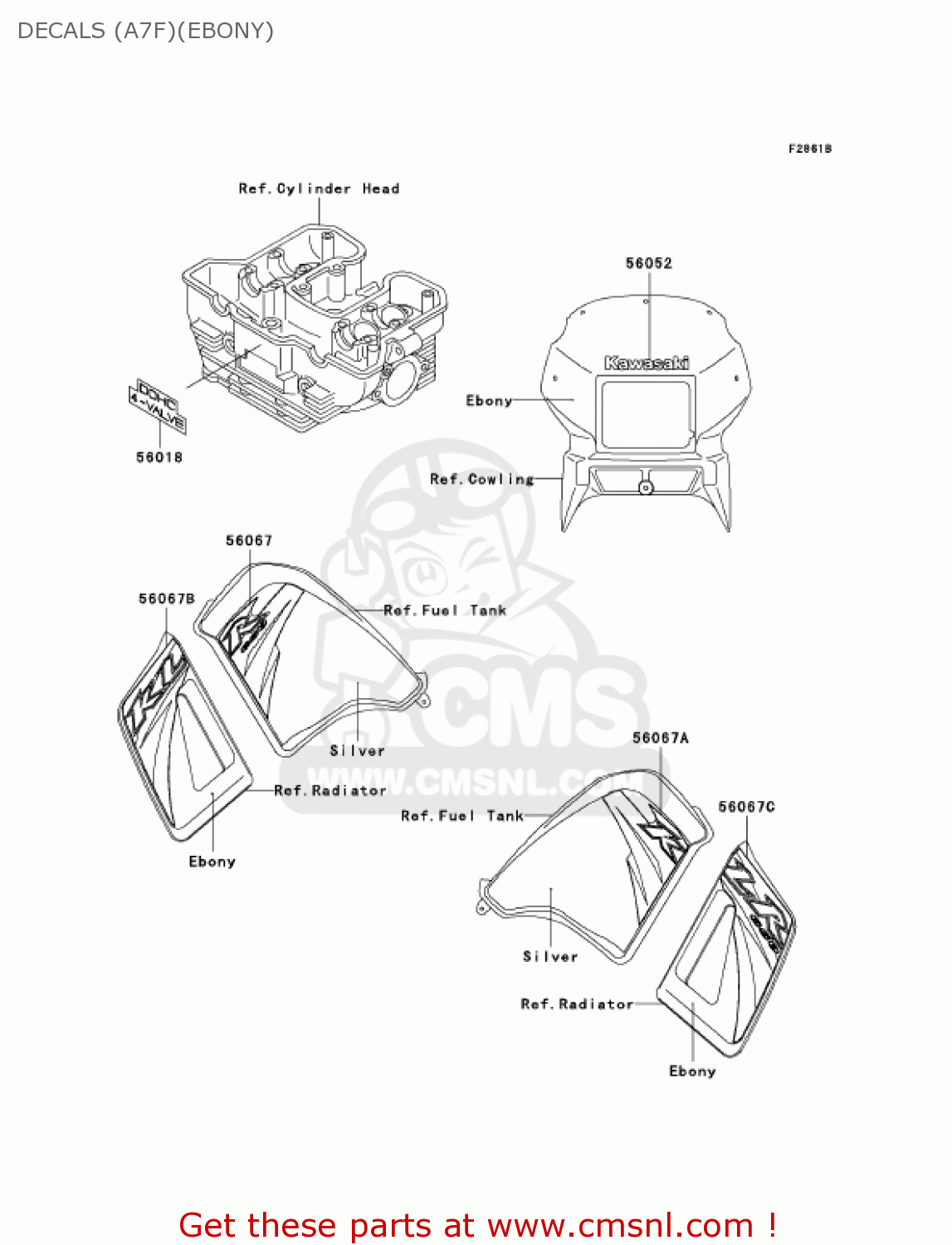 DECALS (A7F)(EBONY) KL650A7F KLR650 2007 USA CALIFORNIA CANADA