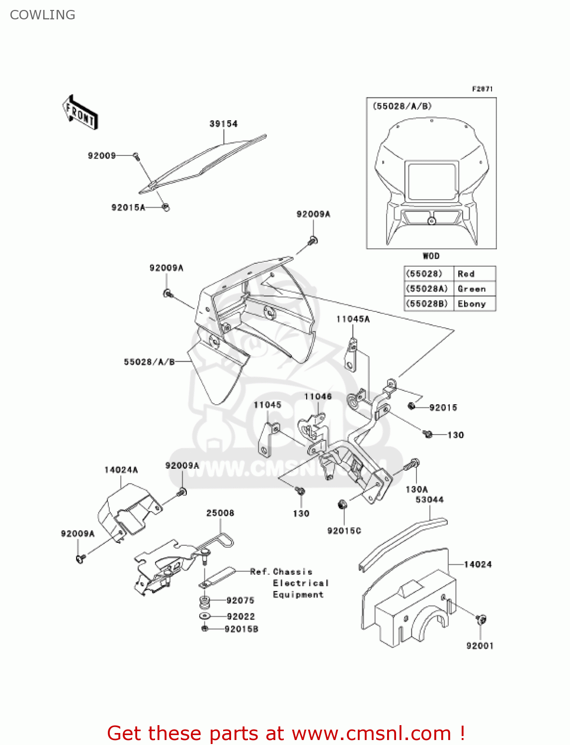 COWLING KL650A7F KLR650 2007 USA CALIFORNIA CANADA