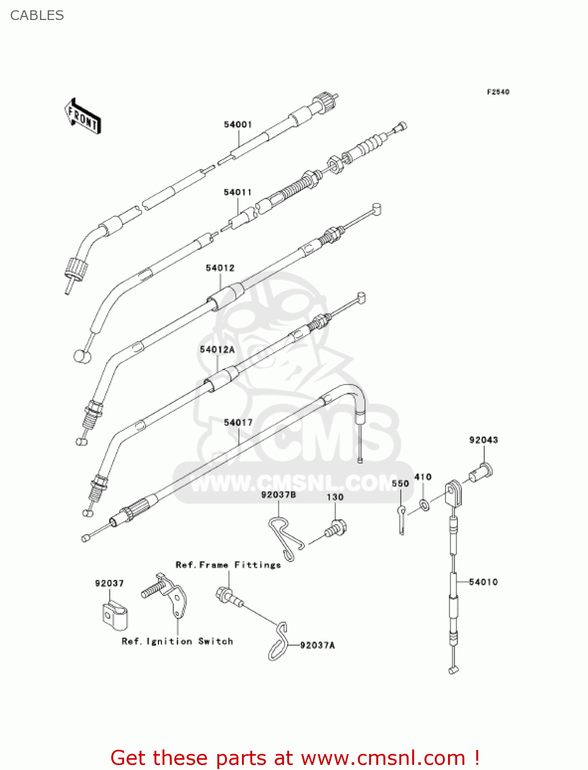CABLES KL650A7F KLR650 2007 USA CALIFORNIA CANADA