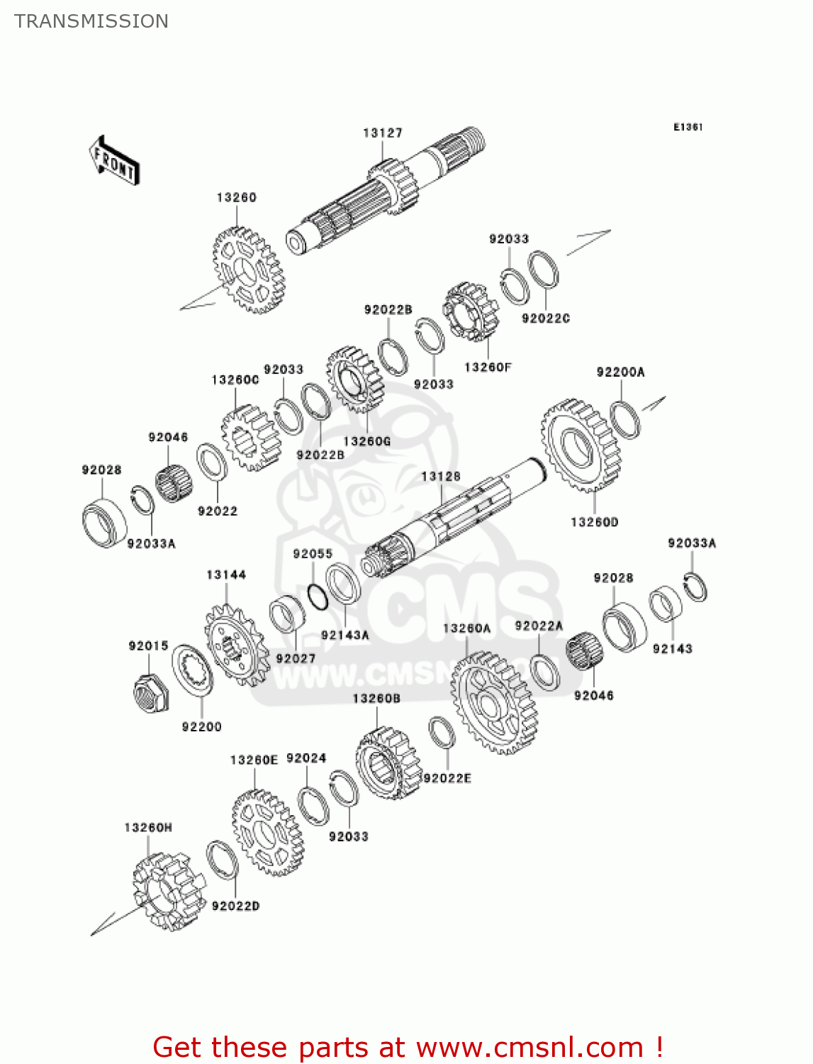 TRANSMISSION KL650A7F KLR650 2007 USA CALIFORNIA CANADA