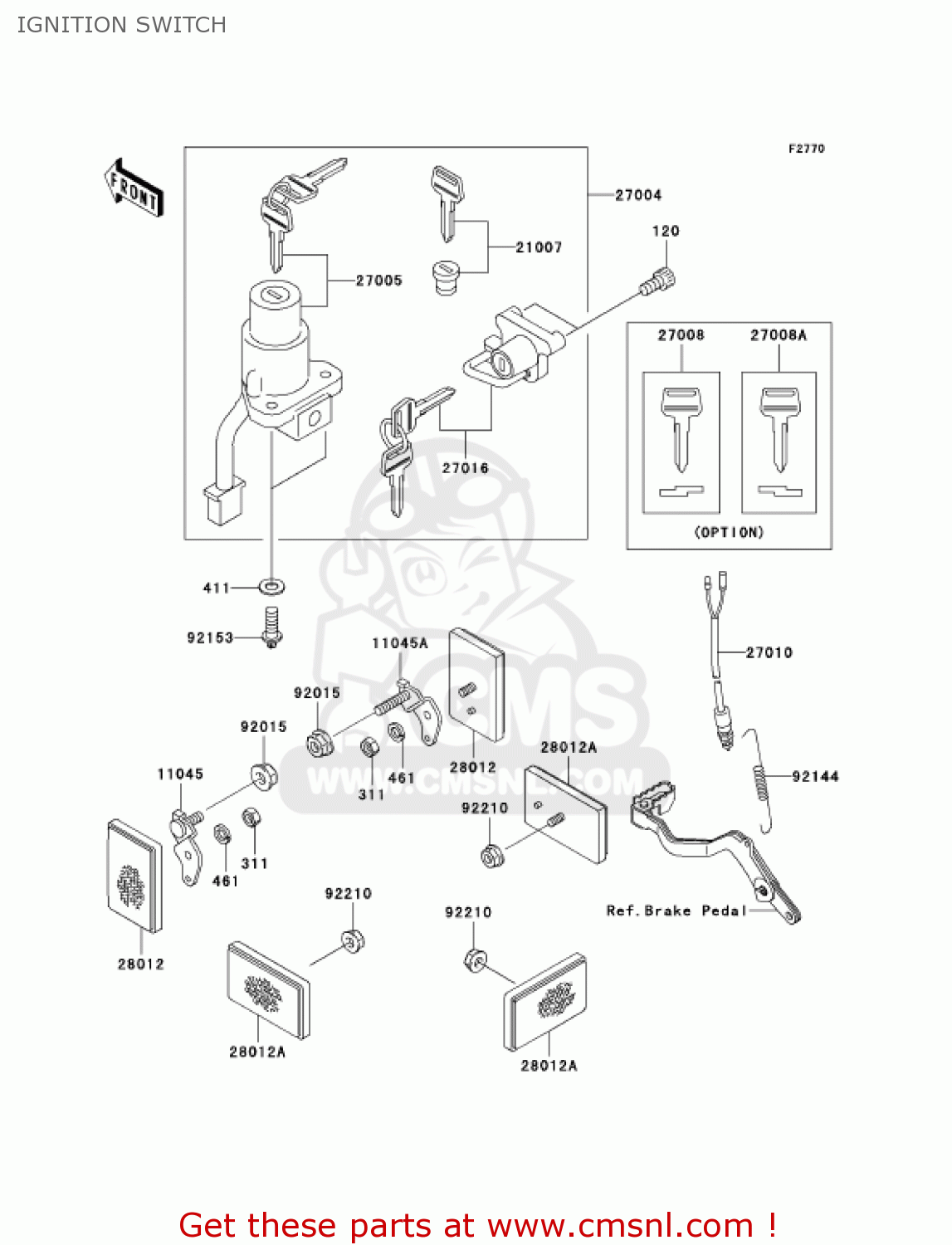 IGNITION SWITCH KL650A7F KLR650 2007 USA CALIFORNIA CANADA