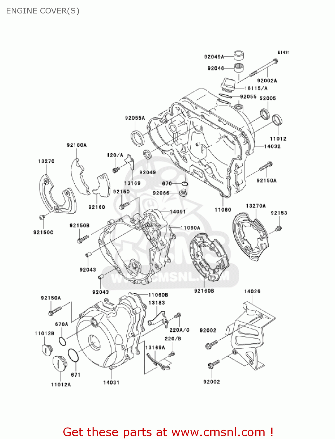 ENGINE COVER(S) KL650A7F KLR650 2007 USA CALIFORNIA CANADA