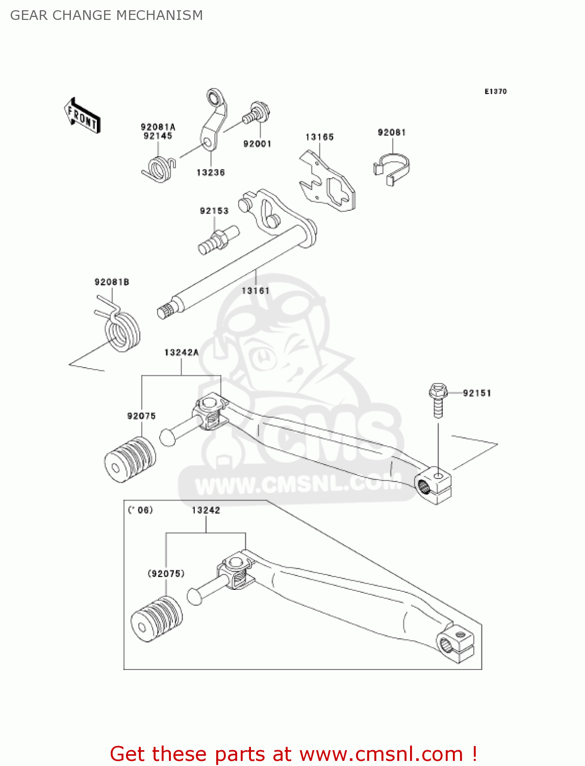 GEAR CHANGE MECHANISM KL650A7F KLR650 2007 USA CALIFORNIA CANADA