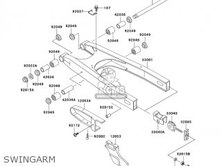 SWINGARM - KL650A7F KLR650 2007 USA CALIFORNIA CANADA