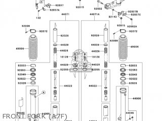 FRONT FORK (A7F) - KL650A7F KLR650 2007 USA CALIFORNIA CANADA