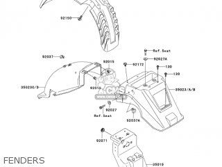 FENDERS - KL650A7F KLR650 2007 USA CALIFORNIA CANADA