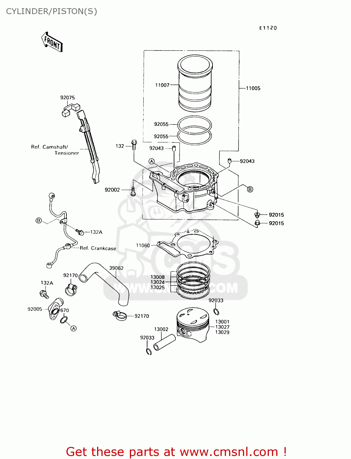CYLINDER/PISTON(S) KL650A8 KLR650 1994 USA CALIFORNIA CANADA
