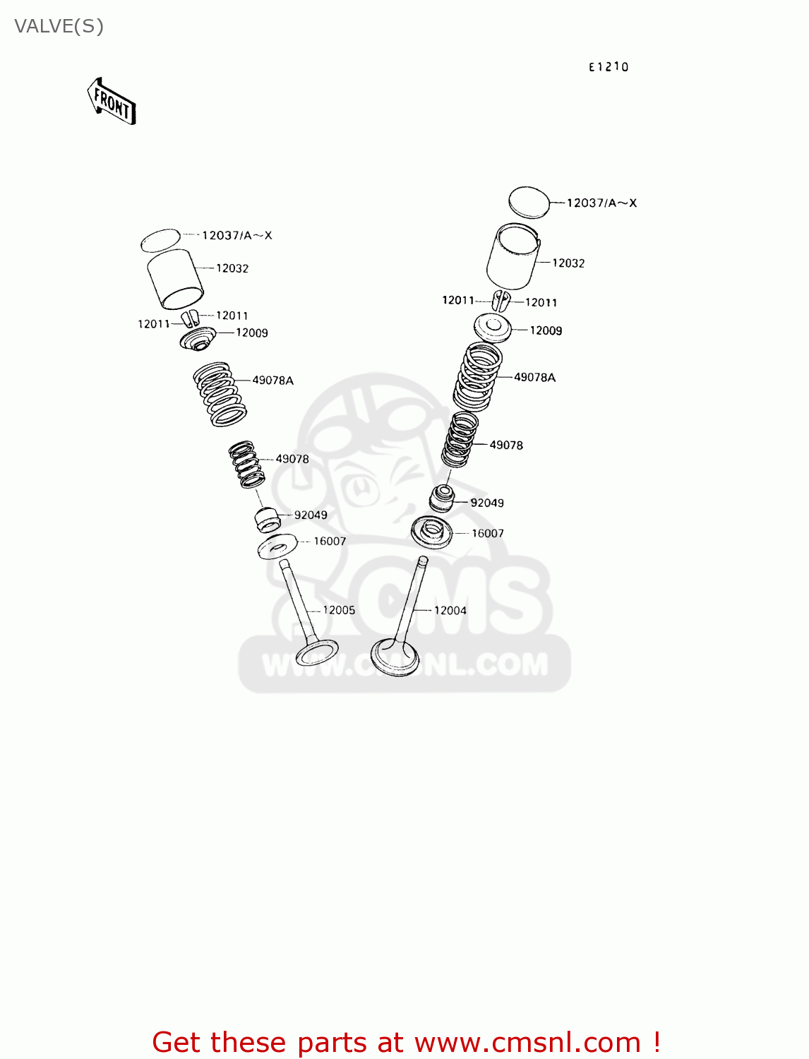 VALVE(S) KL650A8 KLR650 1994 USA CALIFORNIA CANADA