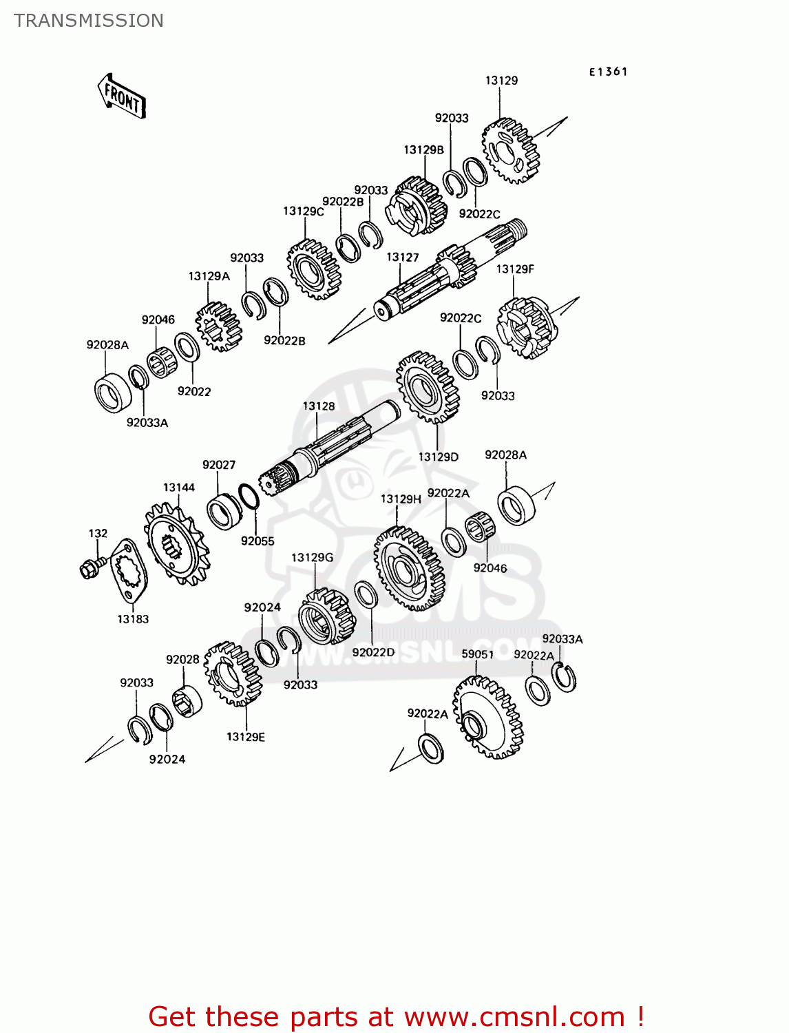 TRANSMISSION KL650A8 KLR650 1994 USA CALIFORNIA CANADA