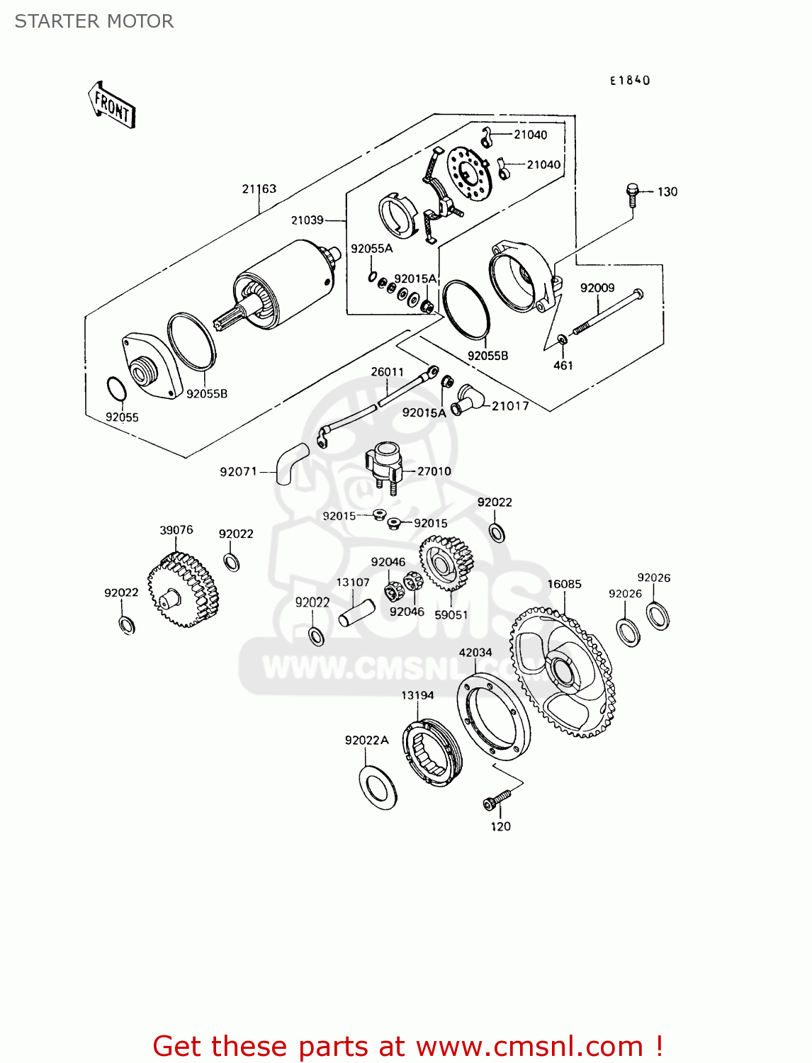 STARTER MOTOR KL650A8 KLR650 1994 USA CALIFORNIA CANADA