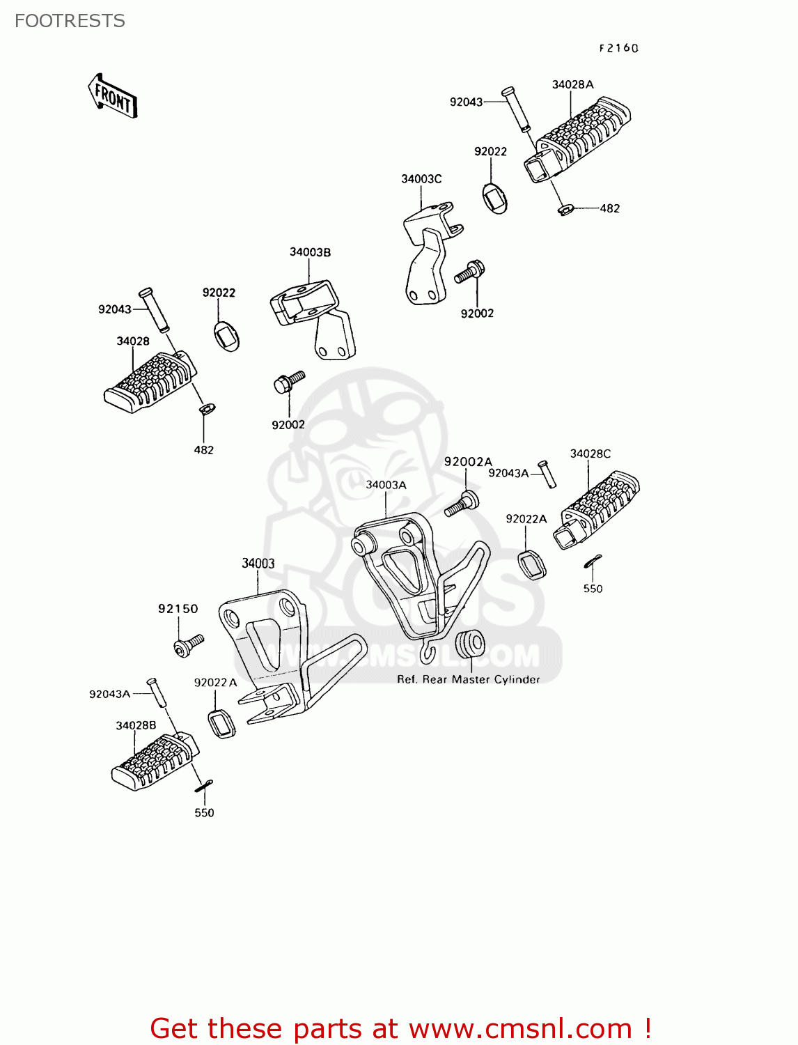 FOOTRESTS KL650A8 KLR650 1994 USA CALIFORNIA CANADA