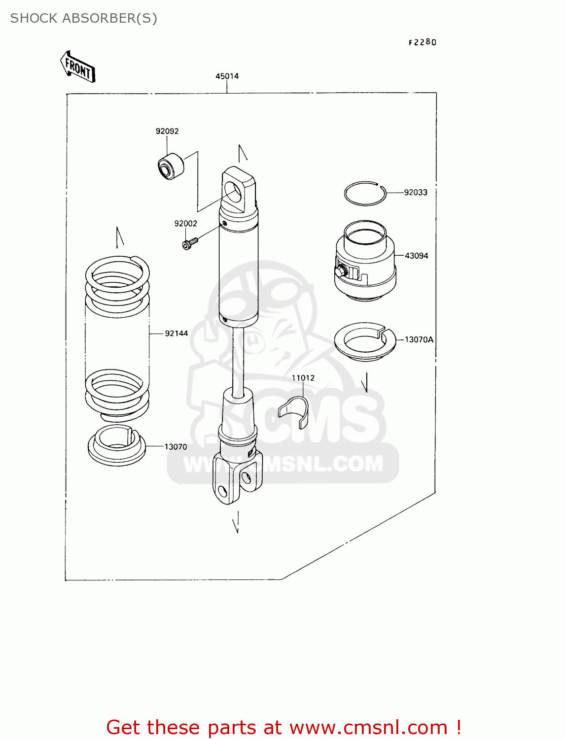 SHOCK ABSORBER(S) KL650A8 KLR650 1994 USA CALIFORNIA CANADA
