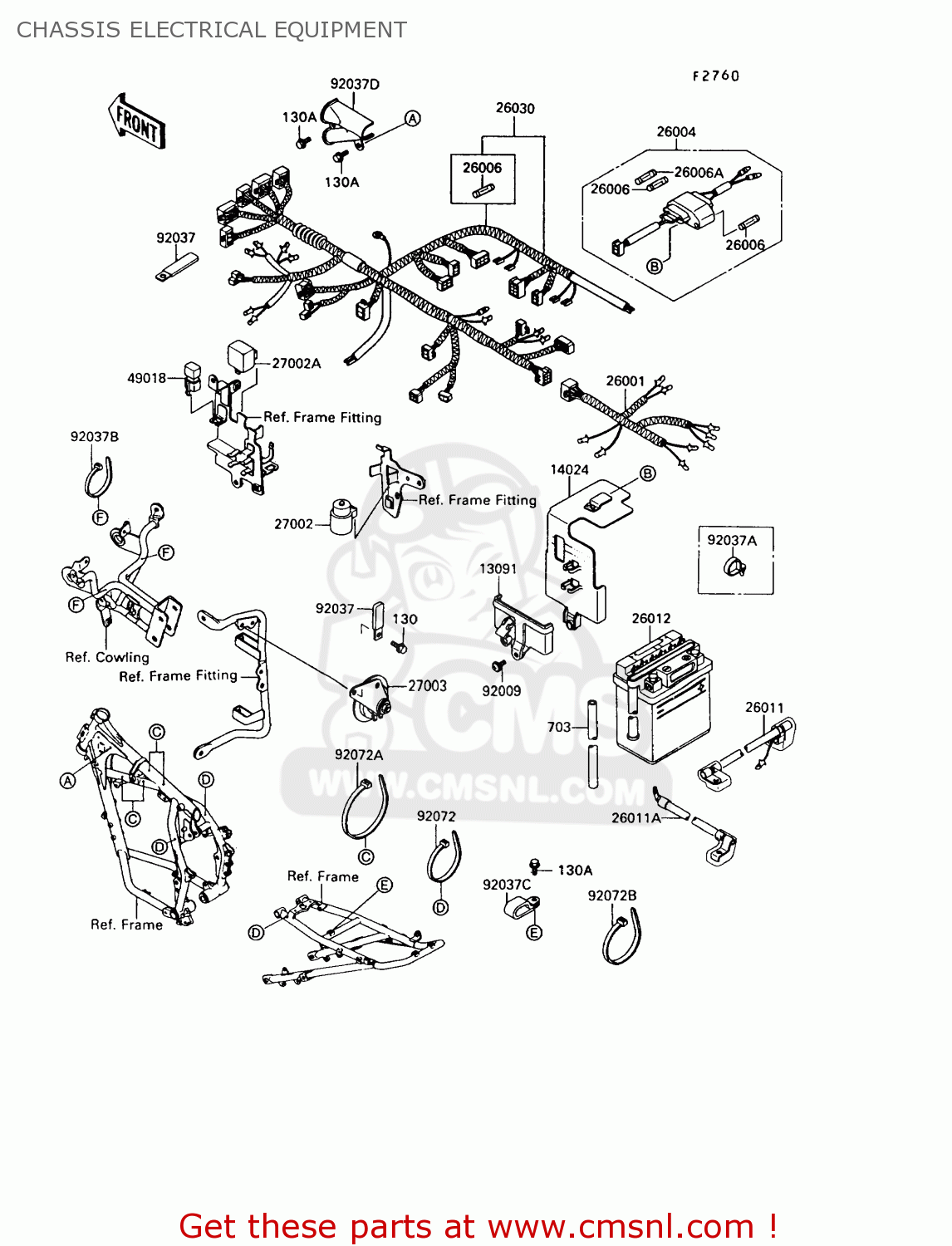 CHASSIS ELECTRICAL EQUIPMENT KL650A8 KLR650 1994 USA CALIFORNIA CANADA