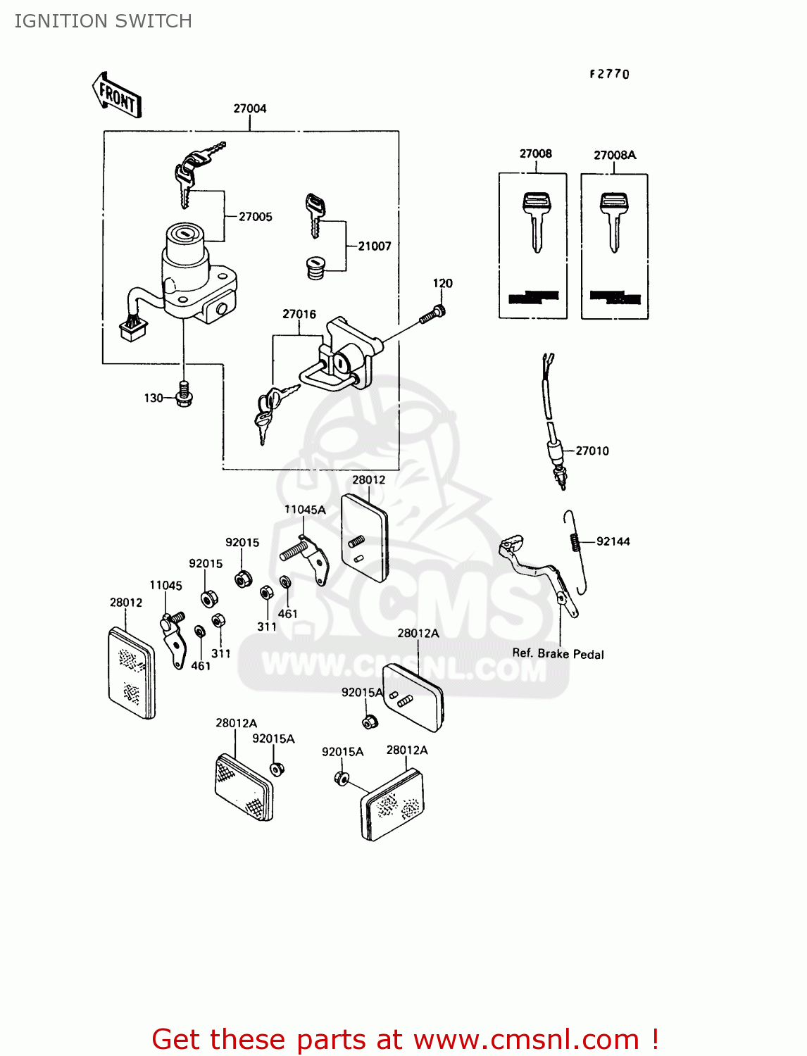 IGNITION SWITCH KL650A8 KLR650 1994 USA CALIFORNIA CANADA