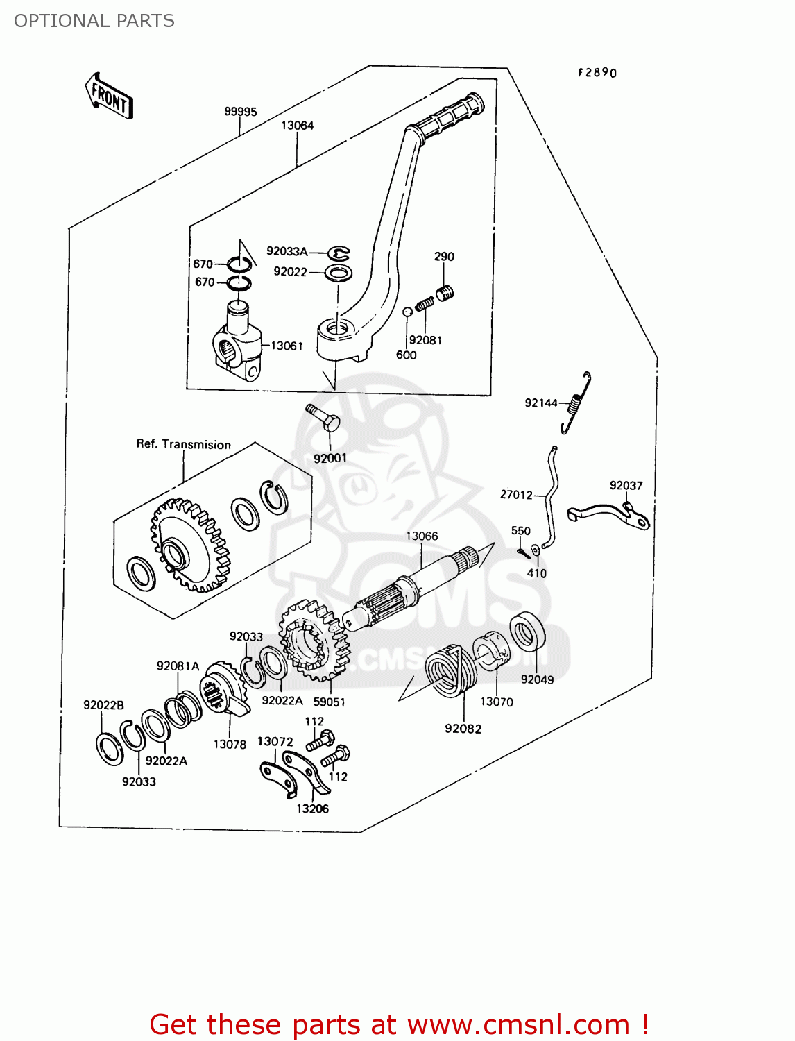 OPTIONAL PARTS KL650A8 KLR650 1994 USA CALIFORNIA CANADA