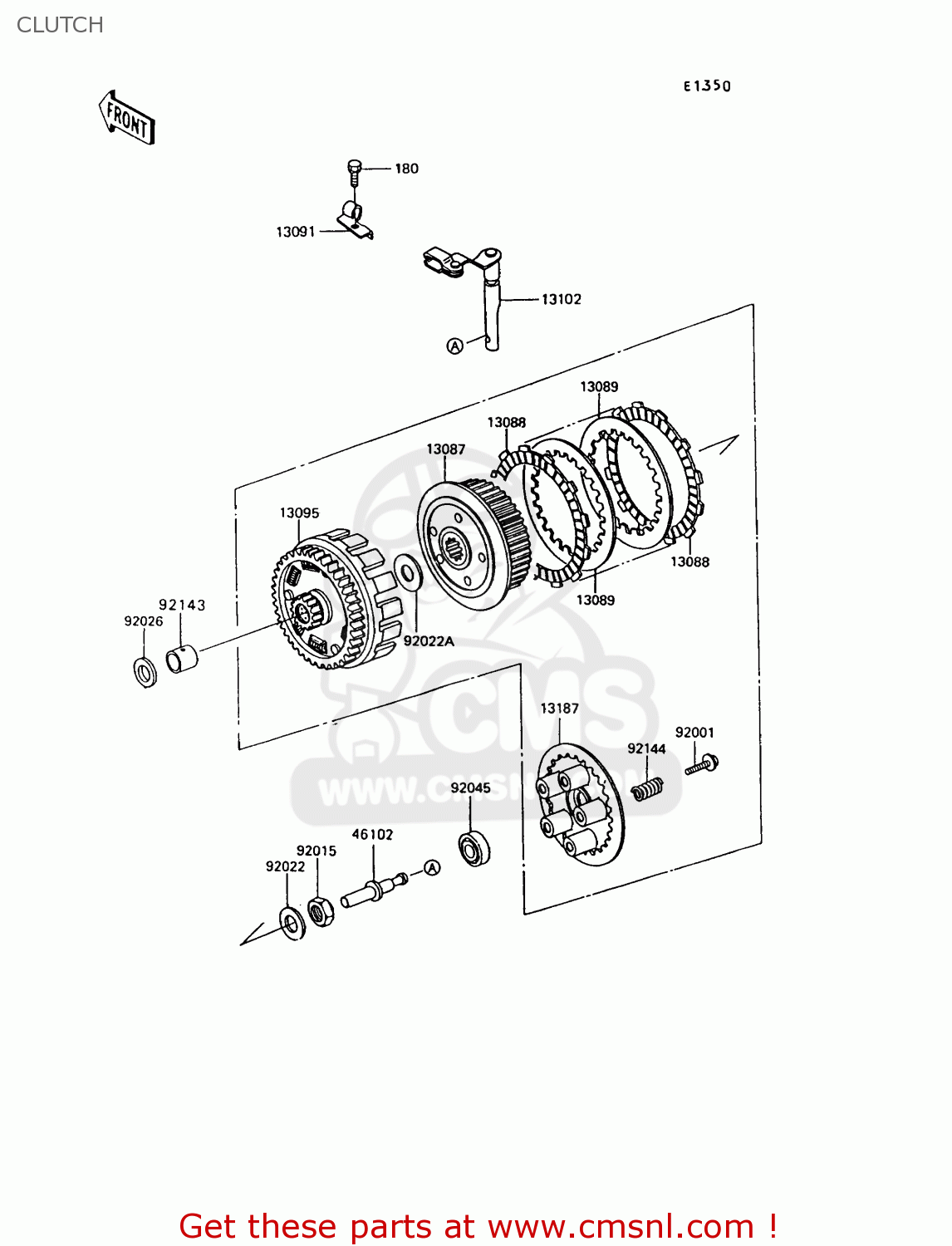 Kawasaki KL650A9 KLR650 1995 USA CALIFORNIA CANADA CLUTCH - buy ...