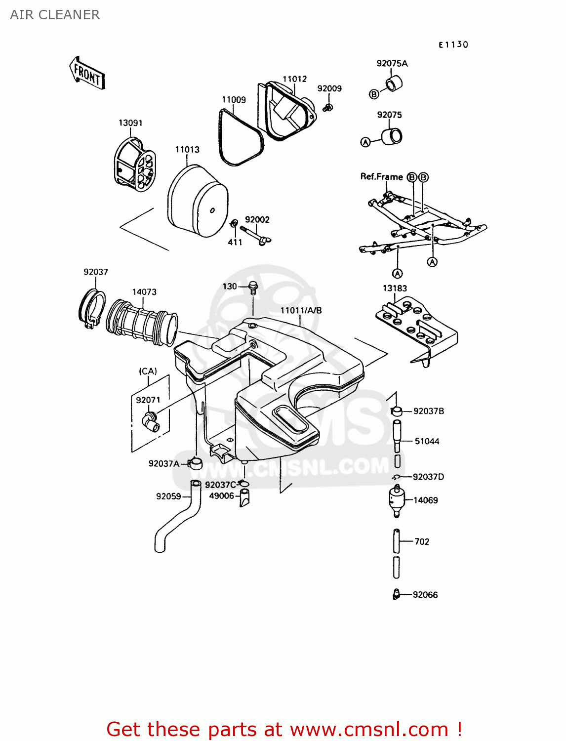 AIR CLEANER KL650A9 KLR650 1995 USA CALIFORNIA CANADA