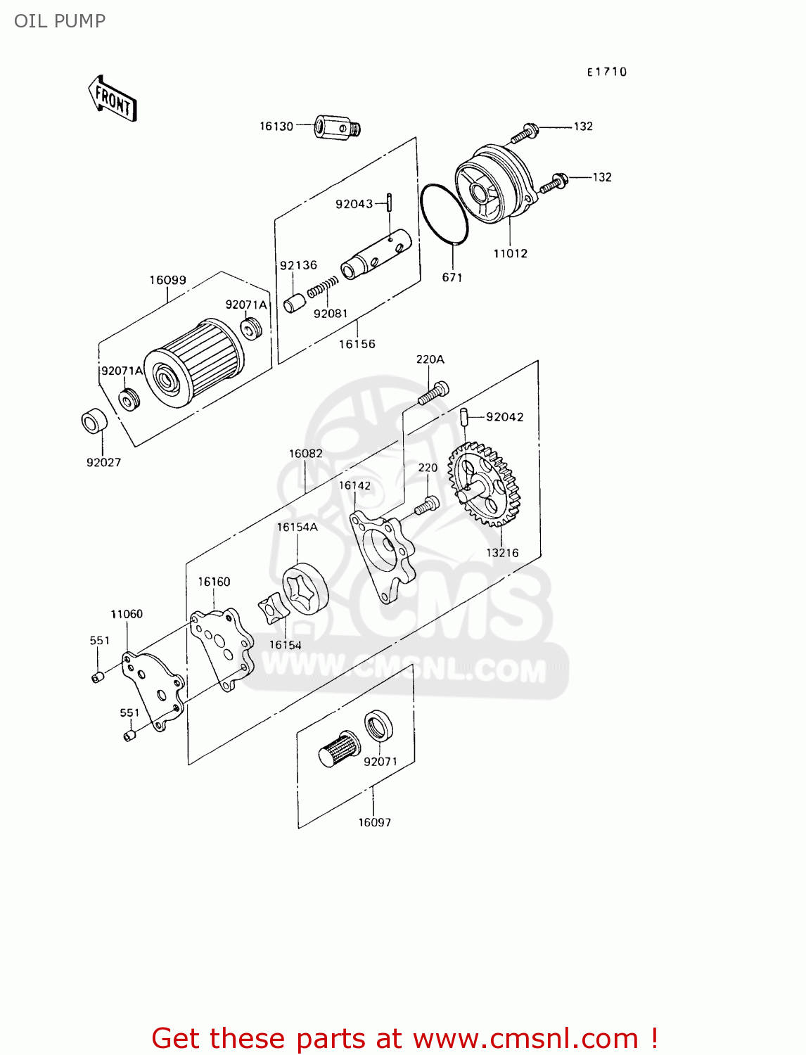 OIL PUMP KL650A9 KLR650 1995 USA CALIFORNIA CANADA