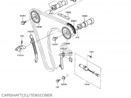 CAMSHAFT(S)/TENSIONER - KL650A9 KLR650 1995 USA CALIFORNIA CANADA