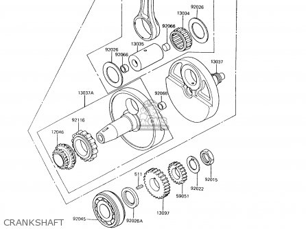 CRANKSHAFT - KL650A9 KLR650 1995 USA CALIFORNIA CANADA