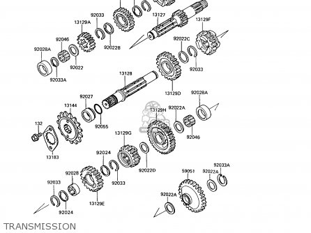 TRANSMISSION - KL650A9 KLR650 1995 USA CALIFORNIA CANADA