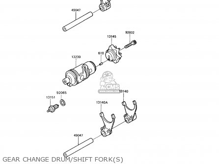 GEAR CHANGE DRUM/SHIFT FORK(S) - KL650A9 KLR650 1995 USA CALIFORNIA CANADA