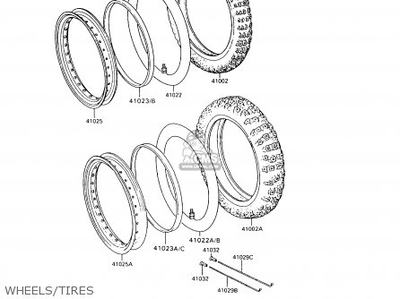WHEELS/TIRES - KL650A9 KLR650 1995 USA CALIFORNIA CANADA