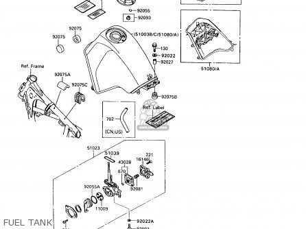 FUEL TANK - KL650A9 KLR650 1995 USA CALIFORNIA CANADA